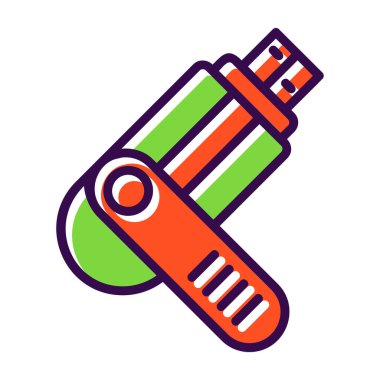 Kalem simgesi vektörü. İnce çizgi işareti. İzole edilmiş kontür sembolü gösterimi