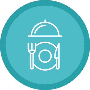 Gıda ve restoran web simgesi vektör illüstrasyonu