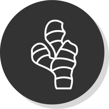 Zencefil kök simgesinin vektör illüstrasyonu 