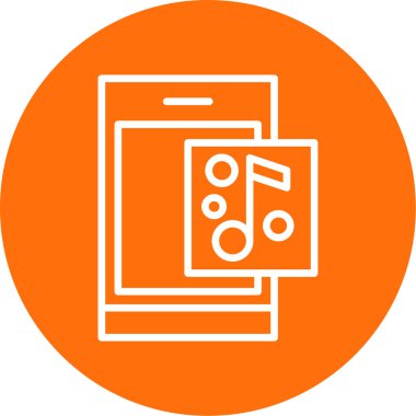 Müzik uygulaması simgesi, vektör illüstrasyonu 