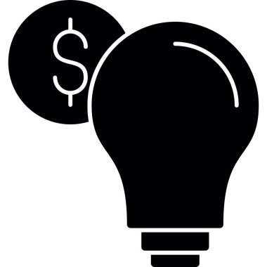 Ampul simgesi. Web için basit bir fikir vektör simgesi çizimi