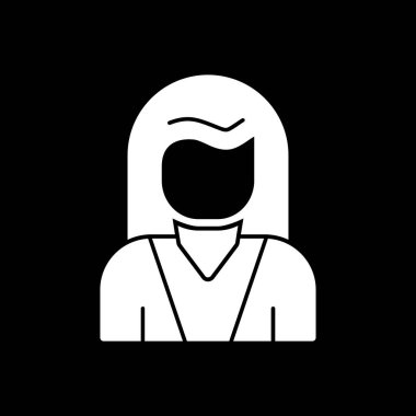 Kadın avatar simgesi, vektör illüstrasyonu 