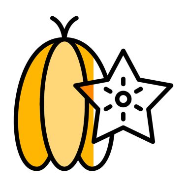 starfruit ikon vektör illüstrasyonu