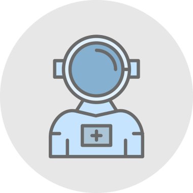 astronot simgesi vektör simgesi. Doğrusal biçim işareti