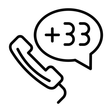 Fransa ülke kodu (+ 33) vektör simgesi 