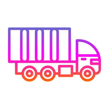 dağıtım kamyonu düz simgesi, vektör çizimi