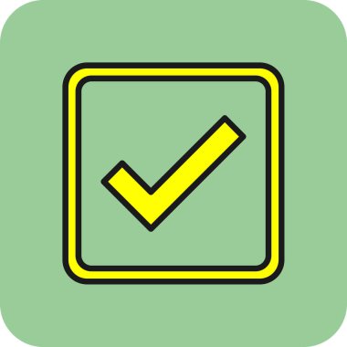 Simge, vektör illüstrasyonunu kontrol et