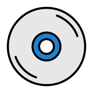 CD mi? Web simgesi basit illüstrasyon