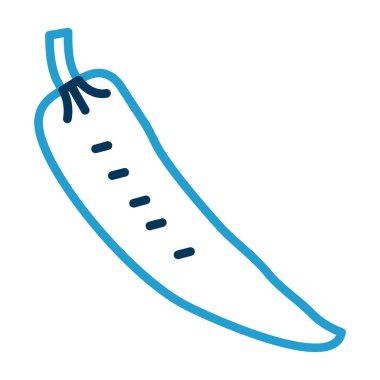 Sıcak Biber Vektörü Düz Simgesi, vektör illüstrasyonu 