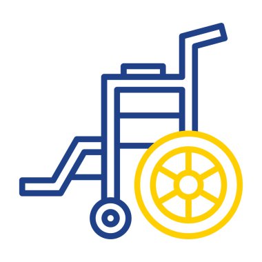 Tekerlekli sandalye web simgesi, vektör illüstrasyonu