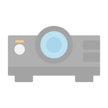 Projektör simgesi, vektör illüstrasyonu 