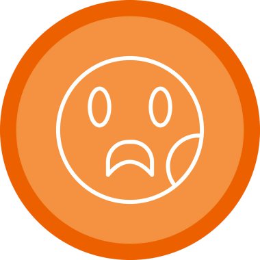 sad face emoticon icon, simple vector illustration 