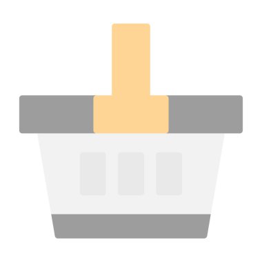 düz alışveriş sepeti simgesi, vektör illüstrasyonu