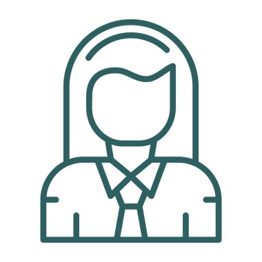 İş kadını avatar simgesi, vektör illüstrasyonu 