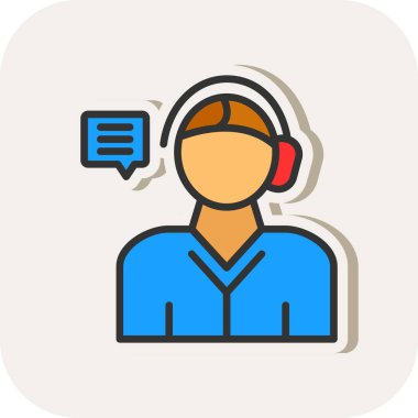 Müşteri servisi. Web simgesi basit illüstrasyon