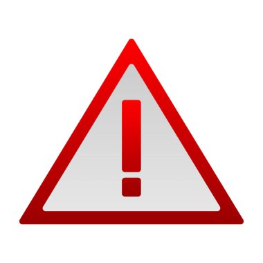 Dikkat sembolü olan üçgen simgesi, ünlem işareti