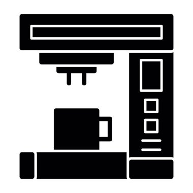 kahve makinesi ikon vektör illüstrasyonu