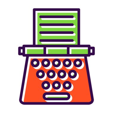 Daktilo. Basit renk simgesi, vektör