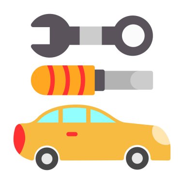 araba tamir araçları simgesi düz biçimli