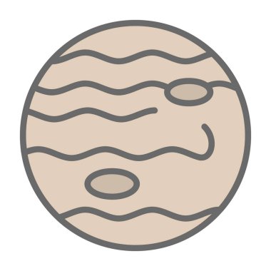 Şirin gezegen simgesinin vektör karikatür çizimi