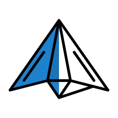 Kağıt düzlem vektör simgesi beyaz arkaplanda izole edildi.