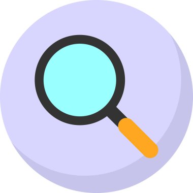 Büyüteç simgesi, düz stil, arama sembolü. Vektör illüstrasyonu