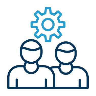 iş ve takım çalışması çizgisi vektör simgesi.