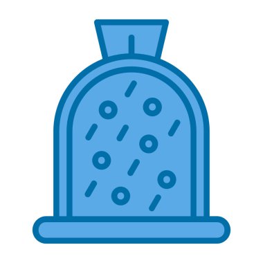 Yemek tenceresinin mavi çizgi simgesi tasarımı