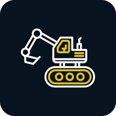 Escavator web simgesi, vektör illüstrasyonu