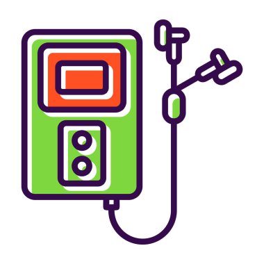 Taşınabilir benzin istasyonu simgesi. taşınabilir yakıt istasyonu vektör simgesi rengi düz izole