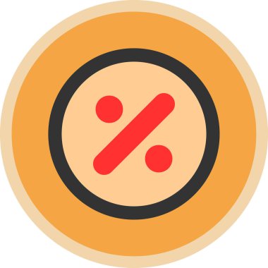 Basit yüzde simgesi, vektör illüstrasyonu