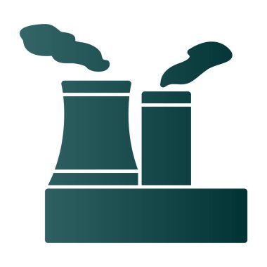 Fabrika simgesi, basit vektör çizimi, Hava kirliliği konsepti