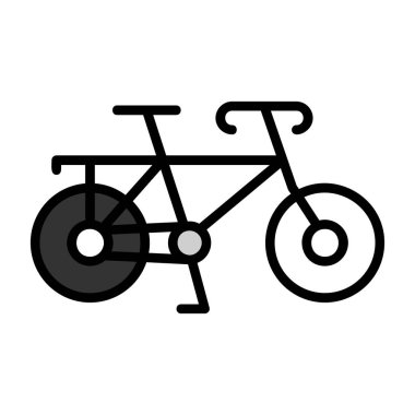 Basit düz bisiklet simgesi, vektör illüstrasyonu