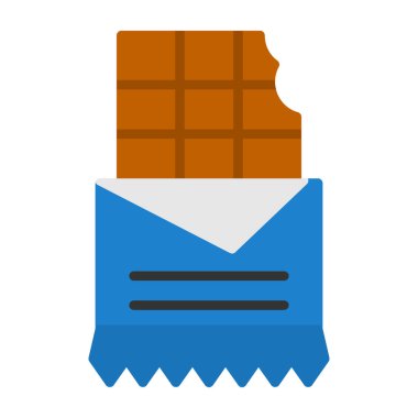 çikolata çubuğu simgesi, vektör illüstrasyonu basit tasarım