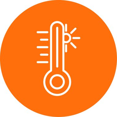 sıcaklık simgesi. Termometre vektör simgesinin basit çizimi