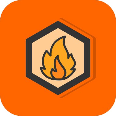 Basit düz ateş ikonu. illüstrasyon vektörü 