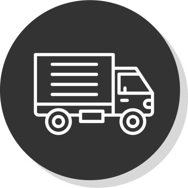 dağıtım kamyonu simgesi, vektör illüstrasyonu