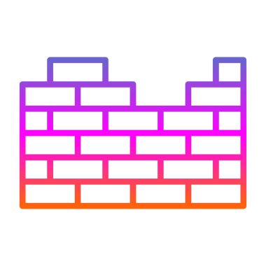 İnşaat tuğlaları düz simge, vektör illüstrasyonu