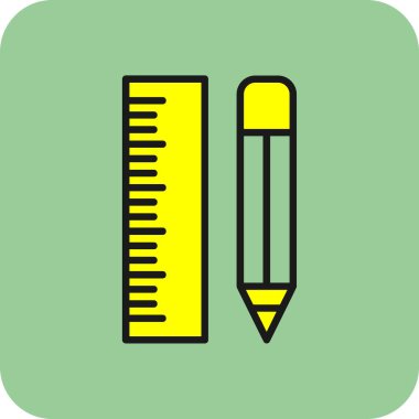 Cetvel ve kalem simgesi işaret çizimi