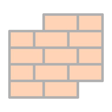 İnşaat tuğlaları düz simge, vektör illüstrasyonu