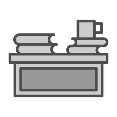 Kitap simgesi, vektör illüstrasyonlu kitaplık tablosu 