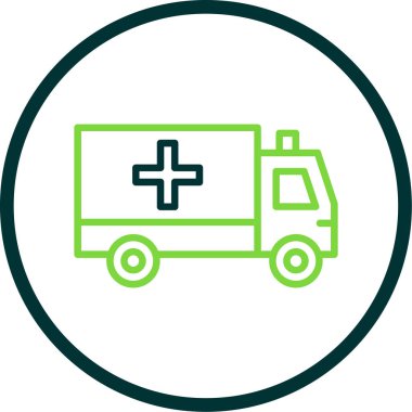 ambulans araba simgesi, web basit illüstrasyon