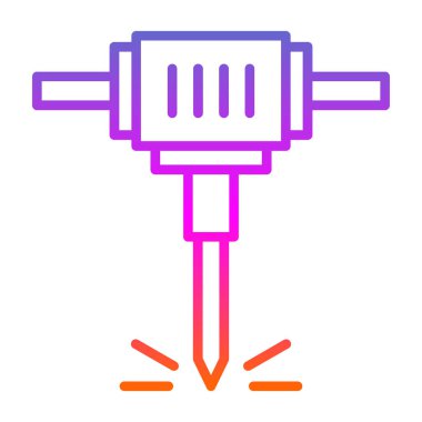 Beyaz arka plan üzerinde izole jackhammer simgesi