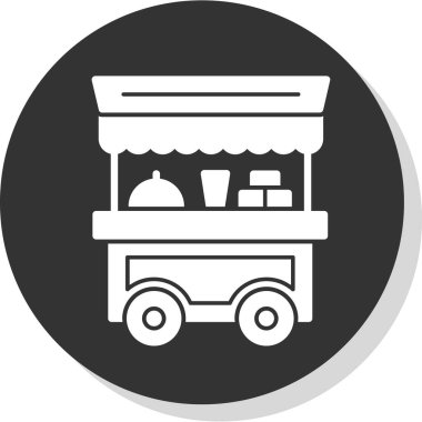 Basit yemek arabası simgesi, vektör illüstrasyonu