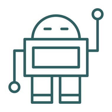 robot düz simgesi, vektör illüstrasyonu