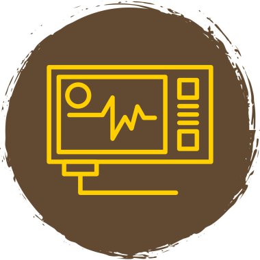 Vector Illustration ECG Kalp atışı Ekranı. Sağlık Geçmişi