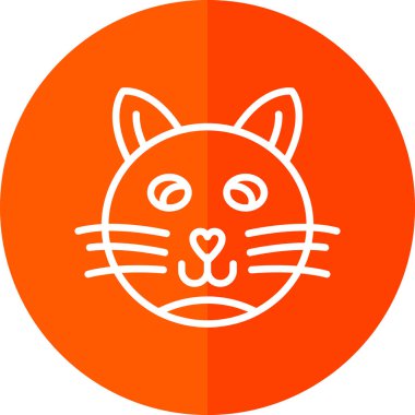 Kedi suratlı. Web simgesi basit illüstrasyon