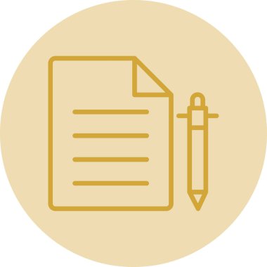 belge ve kalem. Web simgesi basit illüstrasyon