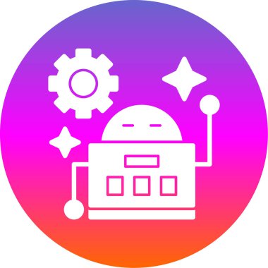 robot düz simgesi, vektör illüstrasyonu