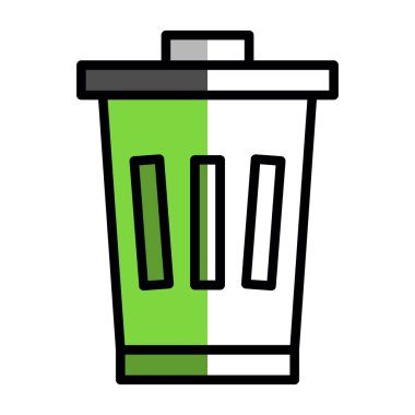 Çöp kutusu web simgesi. Vektör illüstrasyonu.